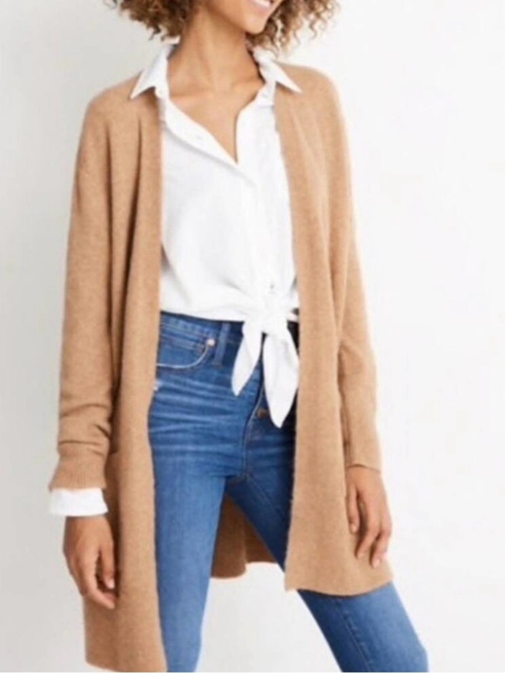 Madewell Cozy Walker Cardigan Sz Large Camel